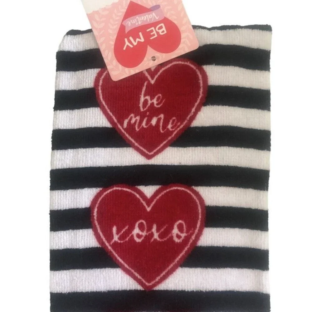 Valentine Kitchen Dish Towels Cotton Be My Valentine XOX Love You Set of 2